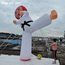 wholesale 3m 10ft high Inflatable Karate Model Inflatable Taekwondo Judo Boy Kicking Man For Advertising