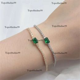 tennis designer bracelet woman gold charm bracelets sterling sier green rectangle womens diamond emerald Original edition