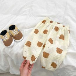 Trousers 0-3T newborn baby harem pants cotton summer printed loose pants cute beach mens pajamas d240517