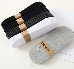 5 Pairs A lot Cotton Mens Socks Non Slip Silicone Lnvisible Soft Boat Socks Solid Low Ankle Summer Sock Gifts For Men2128890