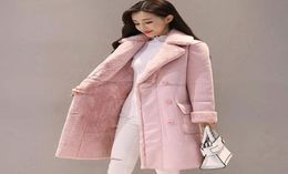 Women Suede Fur Winter Coat 2018 Fashion Thick Faux Sheepskin Long Jacket Overcoat Female Solid Warm Trench Coats9326966