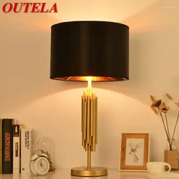 Table Lamps OUTELA Contemporary Dimming Lamp LED Creative Classics Black Lampshade Desk Light For Home Living Room Bedroom