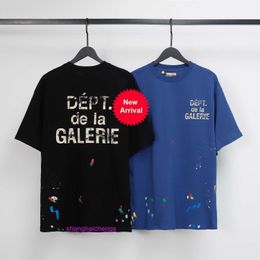 Mens Geliriy Duptt shorts designer casual American Fashion Letter Print Speckle Colourful Short Sleeve T-shirt for Men and Women Couples