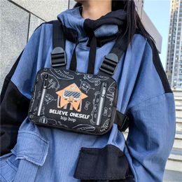 Waist Bags Fashion Women's Bag Trend Graffiti Tactical Chest Pack Multi-function Vest Men's Belt Sports Rig