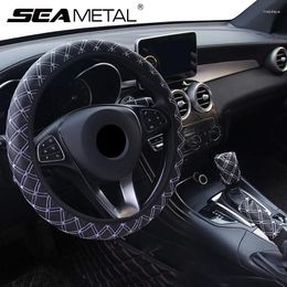 Steering Wheel Covers 38cm Faux Leather Car Cover Interior Auto Steering-Wheels Anti-slip Protector Pad For Grip Brake Goods