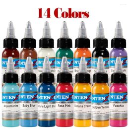 Tattoo Inks 14 Colors 30ml 1OZ Permanent Makeup Pigment Set For Body Art Kit Each Drop