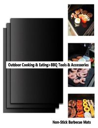 BBQ Grill Mat Durable NonStick Barbecue Mat 4033cm Cooking Sheets Microwave Oven Outdoor BBQ Cooking Tool4819479