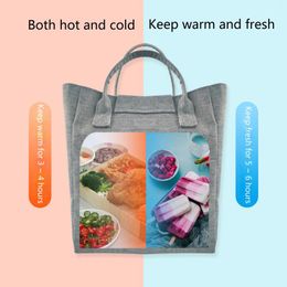 Storage Bags Lunch Bag Solid Color Large Capacity Box Thermal Food Handbag For Kids Portable Zipper Bento Pouch