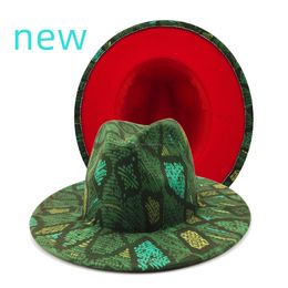 Party Hats Animal World Fedora Hat New Printing Snow Leopard Tiger Snake Pattern Woollen Felt Personality Cool Jazz Drop Delivery Ottkw Otmrz