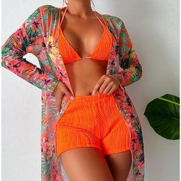 Women's Swimwear Summer 2024 Swimsuits Tankini Sets Female Push Up For Beach Wear Three-Piece Bathing Suits Pool Swimming Suit
