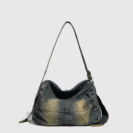 Hobo Washed Denim Shoulder Bag Women Handbags Large Capacity Shopping Big Female Crossbody Bags Soft Jeans Casual Totes