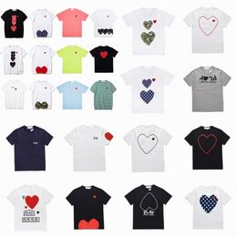 Play brand Mens T shirts Designer Red Heart Fashion Embroidered Casual T-shirt Cotton Printed Short Sleeve High Quanlity Tshirts Summer Asian Size XS- f0vu#