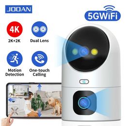 Wireless Camera Kits Jooan 6MP PTZ IP Camera 5G WiFi Dual Lens Home Safety CCTV Monitoring Colour Night Automatic Tracking Video Monitoring J240518