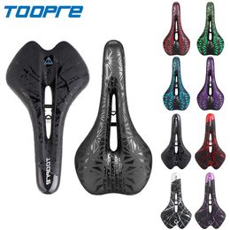 TOOPRE Bicycle Saddle MTB Mountain Road Bike Seat PU Leather Gel Filled Cycling Cushion Comfortable Shockproof Bicycle Saddle 240507