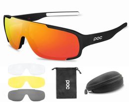 New POC 4 Lens Cycling Glasses Bike Sport Sunglasses Men Women Mountain Bicycle Cycle Eyewear lentes de sol para ky8083572