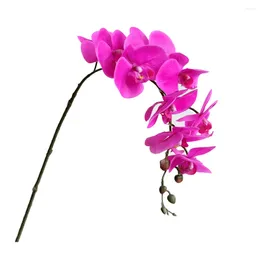 Decorative Flowers 4Pcs/lot Butterfly Orchid Artificial Flower Wedding Decoration Bouquet 3D Touch Home Decora Long Floriferous Branch