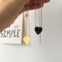 luxurious heart necklace woman stainless steel couple gold chain pendant jewelry on the neck gift for girlfriend accessories wholesale 315U
