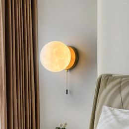 Wall Lamp Modern Bedroom Light Nordic Creative Moon With Switch Background Indoor LED Night Lights Fixture Home Decor