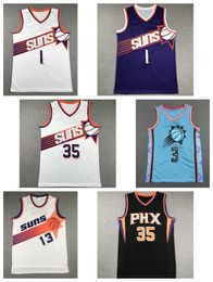 2024 Mens College 35 or 1 Basketball Jerseys PHX Stitched Classic Mesh Jersey Size S M L XL XXL NCA Shirts