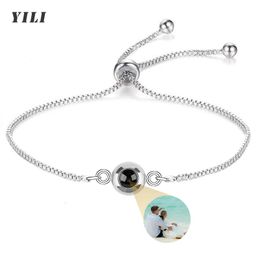 Customized Po Bracelet Personalized Project Bracelet Contains Images 100 Languages I Love You Stainless Steel Bracelet 240515