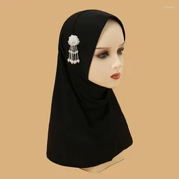 Ethnic Clothing Instant Jersey Hijab Undercap Rhinestone Hijabs For Woman Floral Bead Muslim Women Cap Full Cover Head Wraps Modal Islam