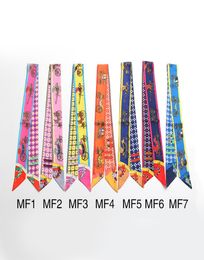 New Design Scarf Print Tie Women Silk Scarf Fashion Head Handle Bag Ribbons Small Long Scarves9043885