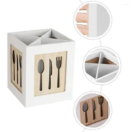 Storage Bottles Western Cutlery Box Tableware Case European And American Holder For Kitchen Wood Utensil Supplies