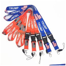 Party Favour Trump Lanyards Keychain Usa Flag Id Badge Holder Key Ring Straps For Mobile Phone Drop Delivery Home Garden Festive Supp Dhf8K