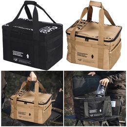 20L Camping Storage Bag Picnic Basket Gas Stove Canister Pot Outdoor Tool Travel Bags Supplies 240517