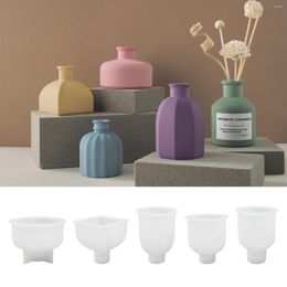 Decorative Figurines Diy Gypsum Cement Vase Silicone Mold Insert Fragrance Candle Creative Mirror Model Home Hostel Decoration