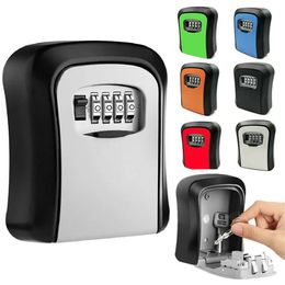 Wall Mounted Engineering Plastic Key Lock Box Safe Box Weatherproof 4 Digit Password Key Storage Box Indoor Outdoor 240507