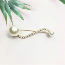 Brooches Size Imitation Pearl Pin Cool Music Note Brooch Scarf Cardigan Clip Curved Pns For Women Clothing Accessories