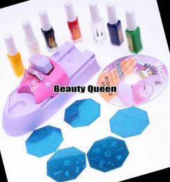 Nail Art DIY Printing Machine Polish Stamp Kit Color Design Stamping Printer Set Stencil Image plate6556113