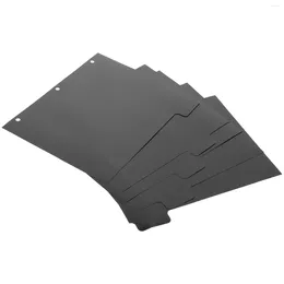 Binder Separators 3-hole Loose-leaf Baffle A4 Removable Buckle Page (black 5 Sheets-pp Separator) Parts