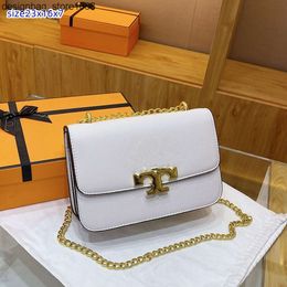 2024 Spring New Small Square Bag Crossbody Bag Fashion Shoulder Bag PU Womens Bag Classic Chain Small Golden Brick P1ZH