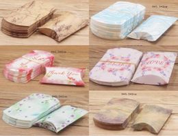 8x5cm Mini Candy Box Pillow Shape Kraft Paper Boxes Wedding Birthday Baby Shower Favors Package Supply Christmas Gift Bags5912428