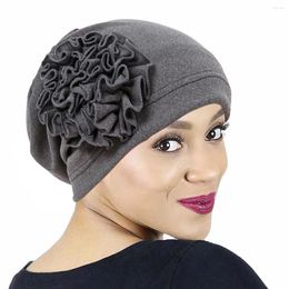 Ethnic Clothing Latest Women Muslim Flower Hijab Hat Turban Islamic Headscarf Bonnet Beanies Hair Loss Headwear Chemo Cap Turbante