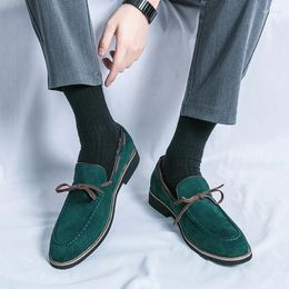Casual Shoes Luxury Fashion Decoration Suede Driving Brand Retro Men Loafers Business Formal Dress Groom Footwear