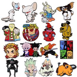 Brooches Anime Cartoon Dogs Pins & Metal Enamel Badges On Backpack Kids Gift Jewellery Accessories Vintage Collection
