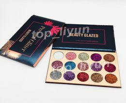 New Makeup Beauty Glazed Glitter Eyeshadow Palette Beauty 15 colors Ultra Pigmented Glitter Shimmer Eye shadow Palette Shippi2653356