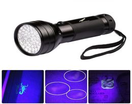 395nM 51 LED UV Ultraviolet flashlights Blacklight Torch light Lighting Lamp Aluminium Shell287V6394388