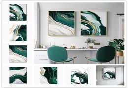 Nordic Posters and Prints Modern Abstract Canvas Poster Agate Wall Art Painting Emerald Wall Pictures for Living room Home Decor7348931