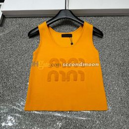 Solid Color Tanks Top Women Knitted Sport Tops U Neck Vest Designer Letter Yoga T Shirts