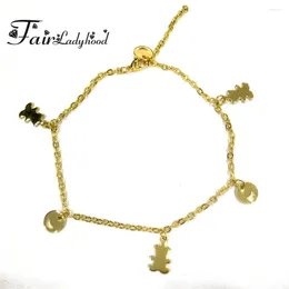 Charm Bracelets FairLadyHood Arrival Cute Bracelet Fashion Stainless Steel Chain For Girl Women Jewellery