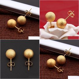 Earring Back Sky Talent Bao 10Mm Women Fashion Natural Jewelry 24K Gold Gf New Ethiopian Round Stud Earrings For Baby Girls Drop Deliv Otops