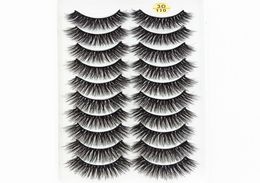 2019 NEW 10 pairs 100 Real Mink Eyelashes 3D Natural False Eyelashes Mink Lashes Soft Eyelash Extension Makeup Kit Cilios 1103883088