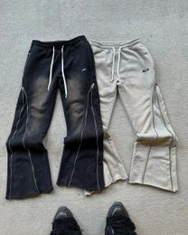 Streetwear Baggy Casual Pants Y2K Retro Zipper Decoration Sweatpants Pants Men Women Harajuku Hip Hop Letter Jogging Trousers 240513