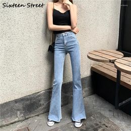 Women's Jeans Vintage Woman Femme High Waisted Skinny Pants Sexy Full Length Button Ladies Flare Casual Washed Streetwear Black
