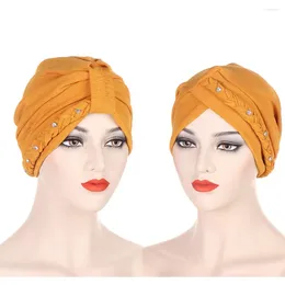 Ethnic Clothing Women Braids Chemo Cap Turban Head Scarf Wrap Muslim Hijab Headwear Beanies Bonnet Hat Skullies Hair Loss Headscarf