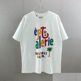 Mens Plus Tees Polos 22Ss Summer Usa Fashion Colorfl Letters Print T Shirt Men Women Coconut Tree Tee Street Casual Cotton Tshirt Drop Otfwh